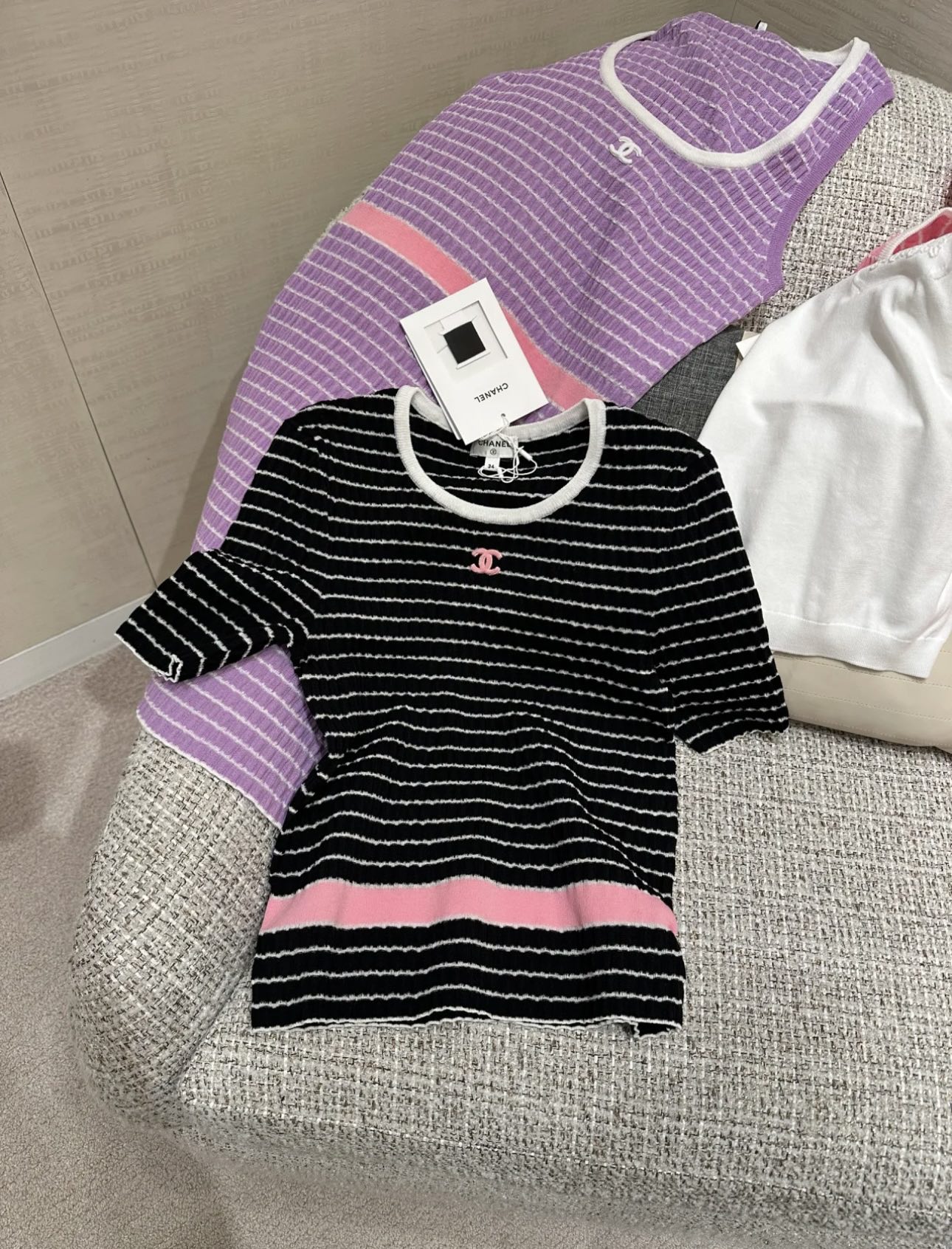  短袖 (黑/白/紫) 购入⚠️ 独家定染纱线