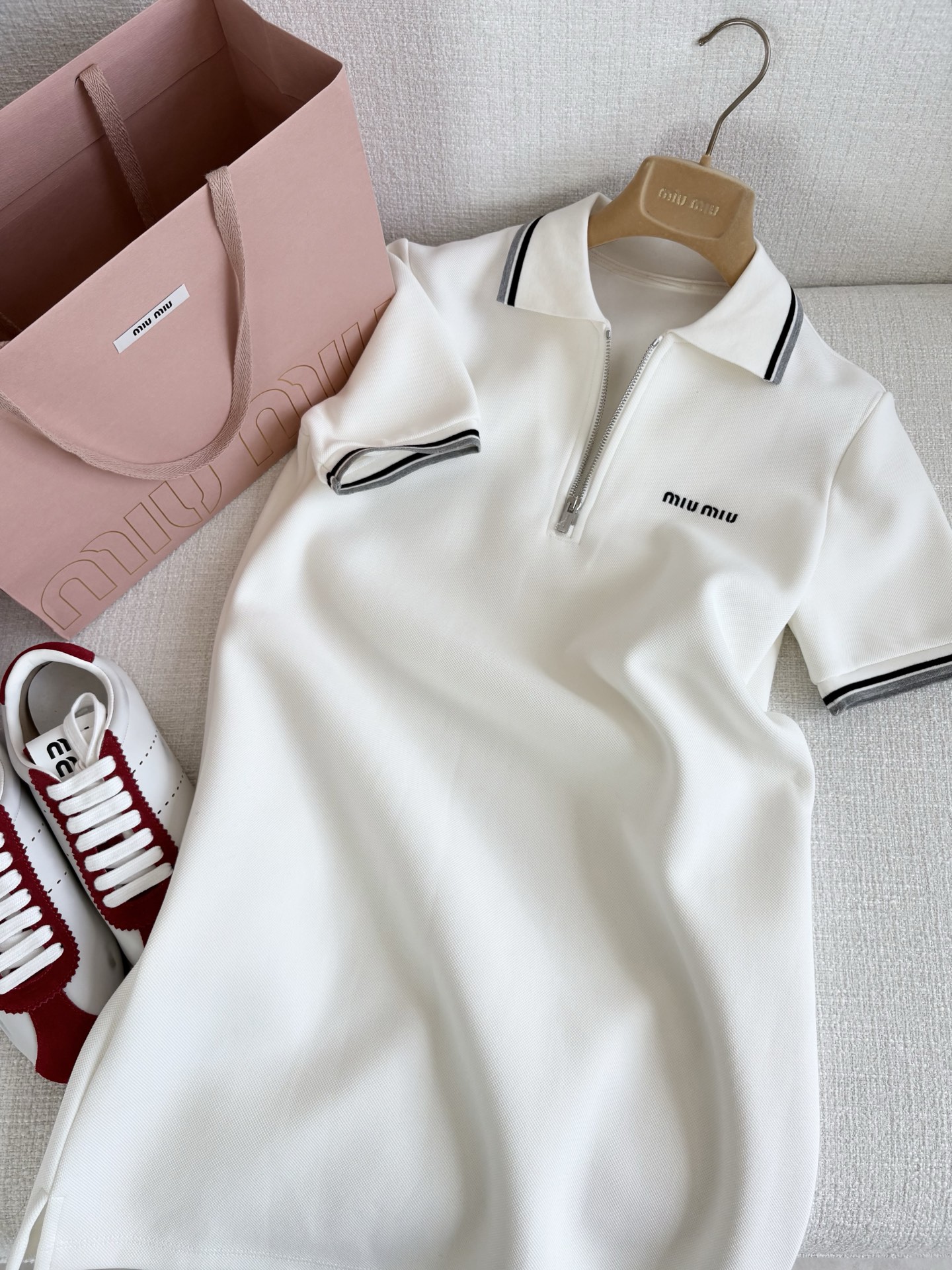 P528 Original Women’s Suit and Polo Dress with Exclusive Fabric and Clean Details