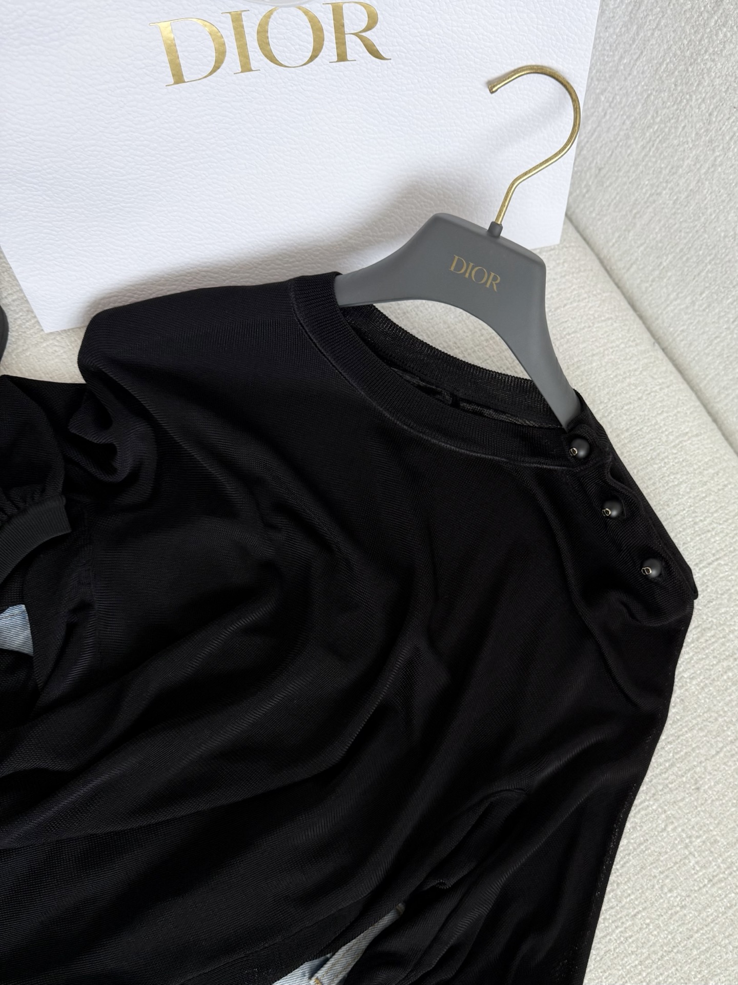 Ribbed Knit Top with Button Detail - Elegant Short Puff Sleeve Blouse 3 i1753819185314 2421 0 1