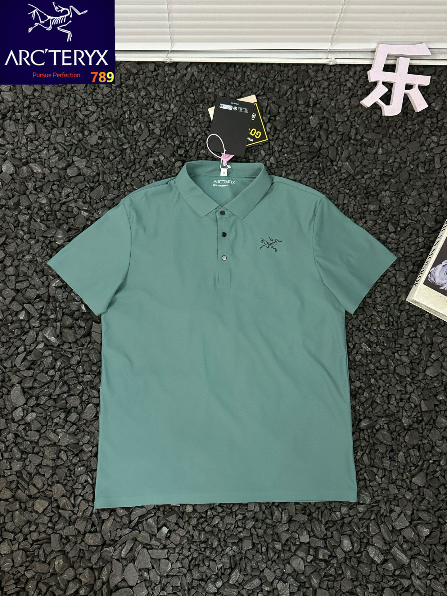 Arctertx始祖鸟印花品牌Logo户外舒适吸汗速干短袖Polo衫