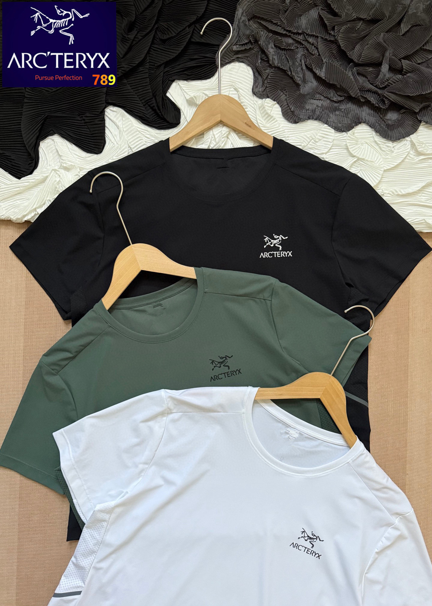ARC'TERYX 始祖鸟 基础立体logo 圆领运动户外速干短袖T恤