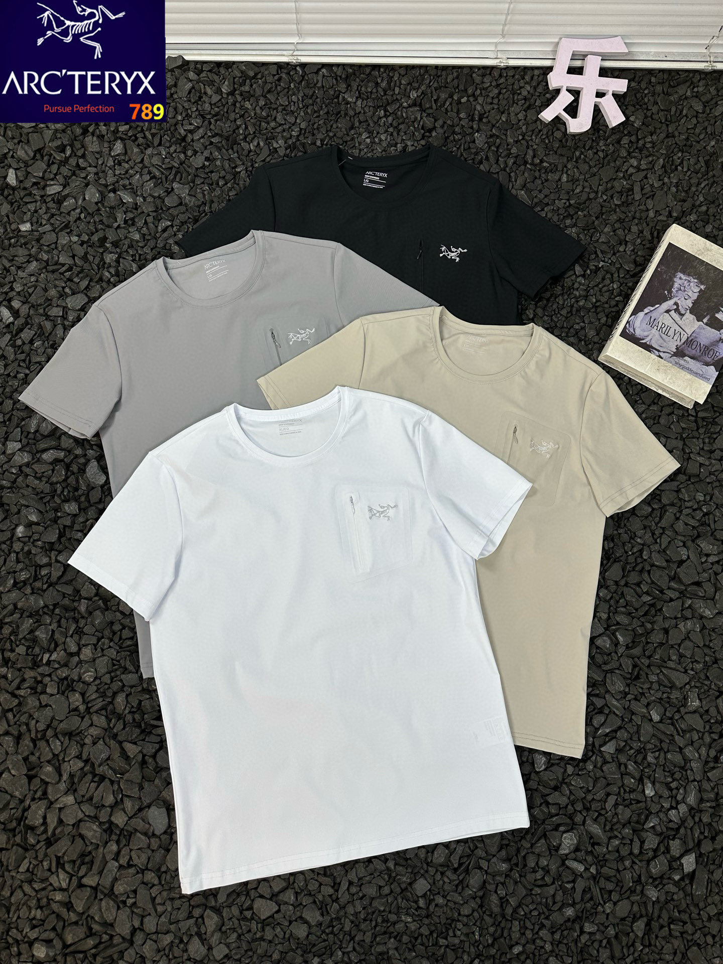 Arcteryx 始祖鸟男士吸汗透气冰丝速干户外运动纯色休闲时尚百搭冰丝短袖T恤