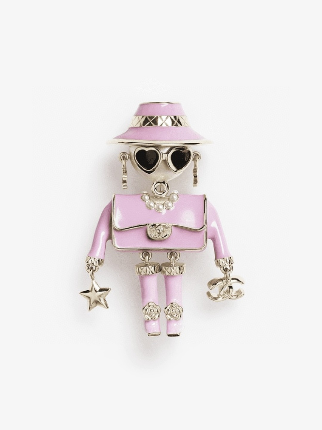 NO:553399,Xiaoxiang new 25b sunglasses pink enamel robot brooch, Chanel brooch, chanel, brooch, breastpin19860909小香新款 25b 墨镜 粉色珐琅 机器人胸针,香奈儿胸针,chanel,brooch，breastpin,Jewelry