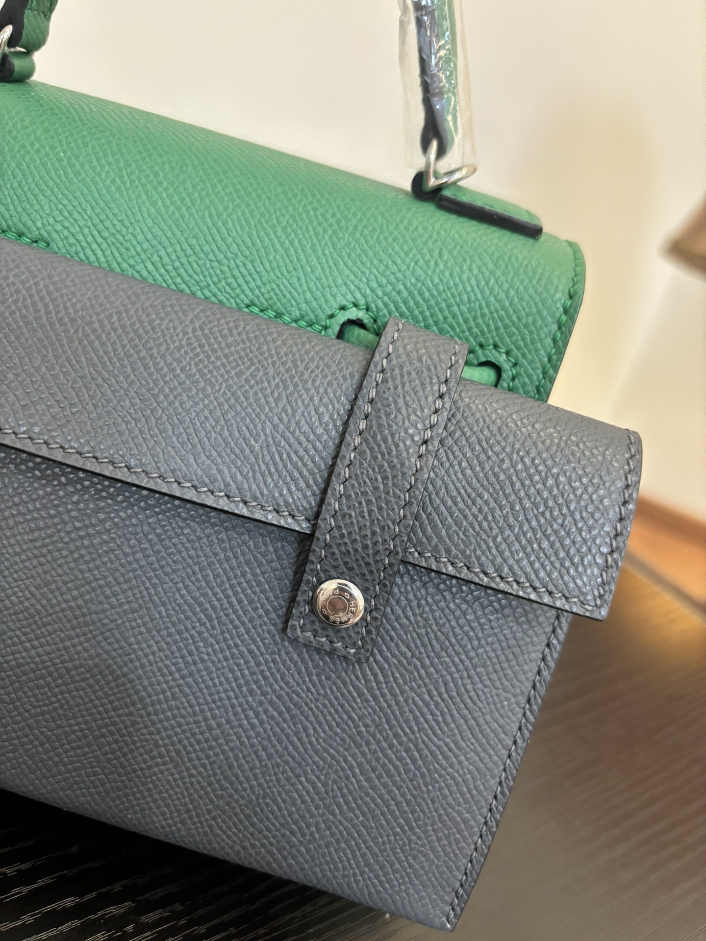 Hermes Mosaic doll bag Green multicolor Epsom leather crossbody everyday