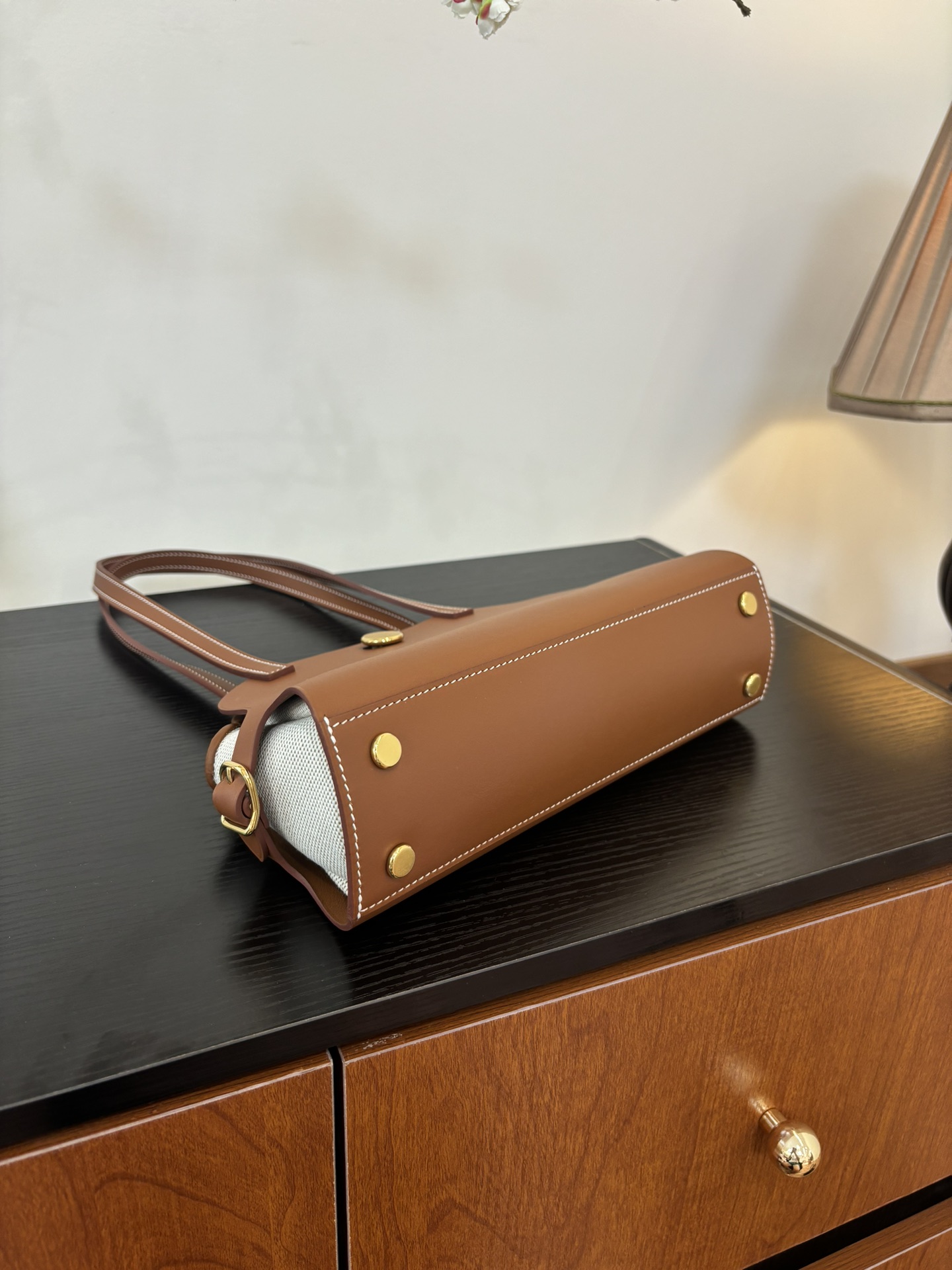 Hermes Style Leather Top Handle Bag Bags Top Handle Bag detail image 8 from source 719564
