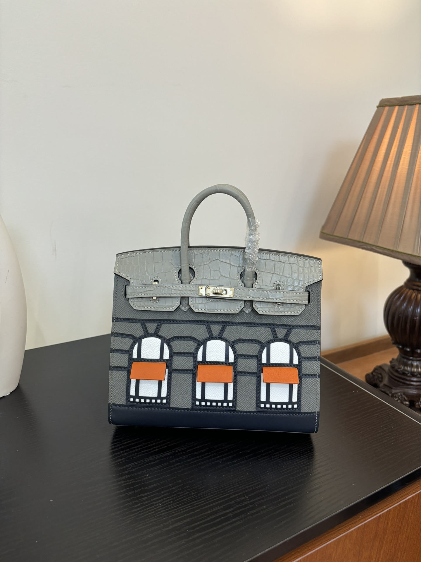 Hermes Style Grey Leather Bag Lookbook Reference image 1