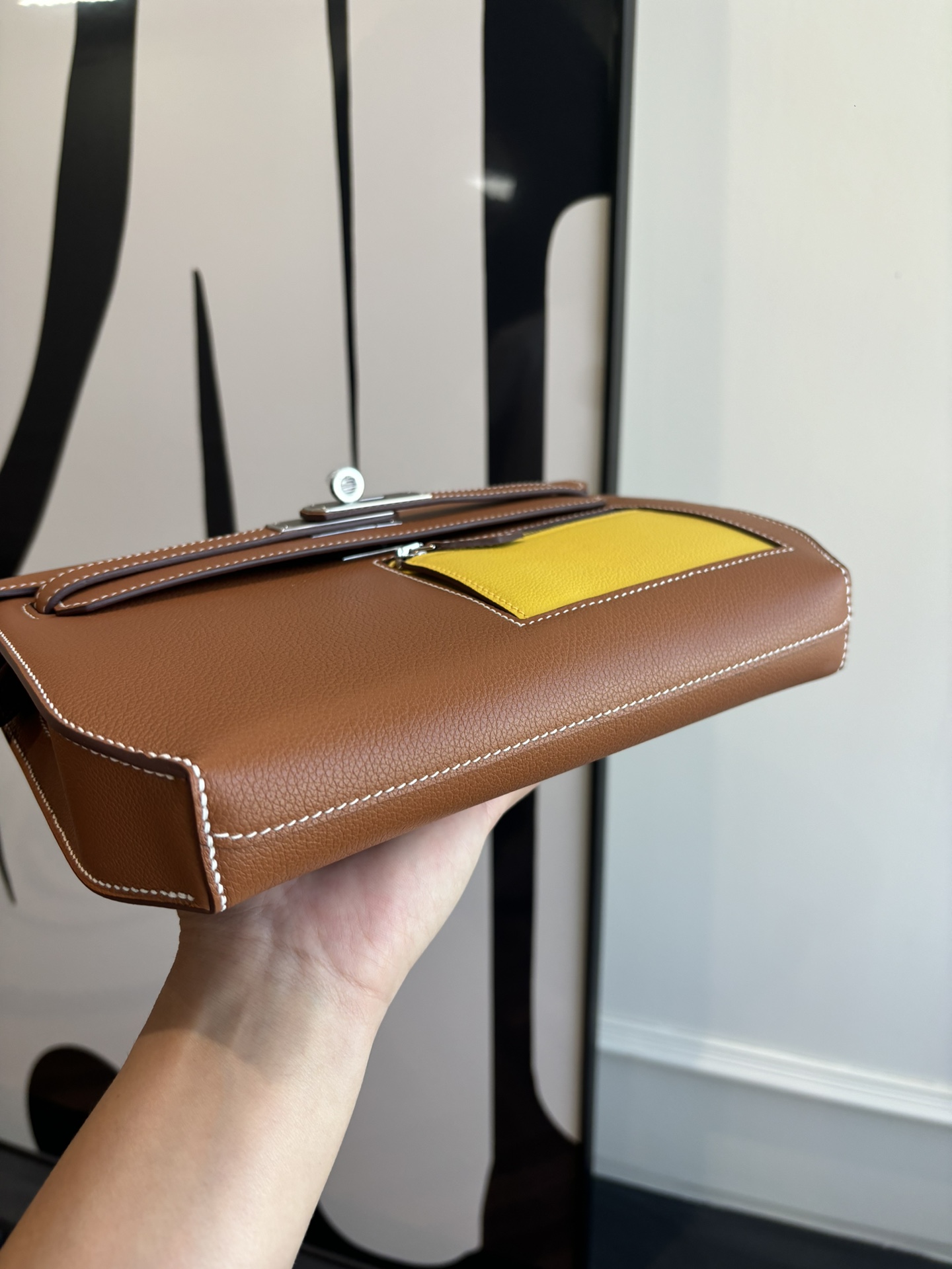 Hermes Style Leather Top Handle Bag Bags Top Handle Bag detail image 8 from source 745833