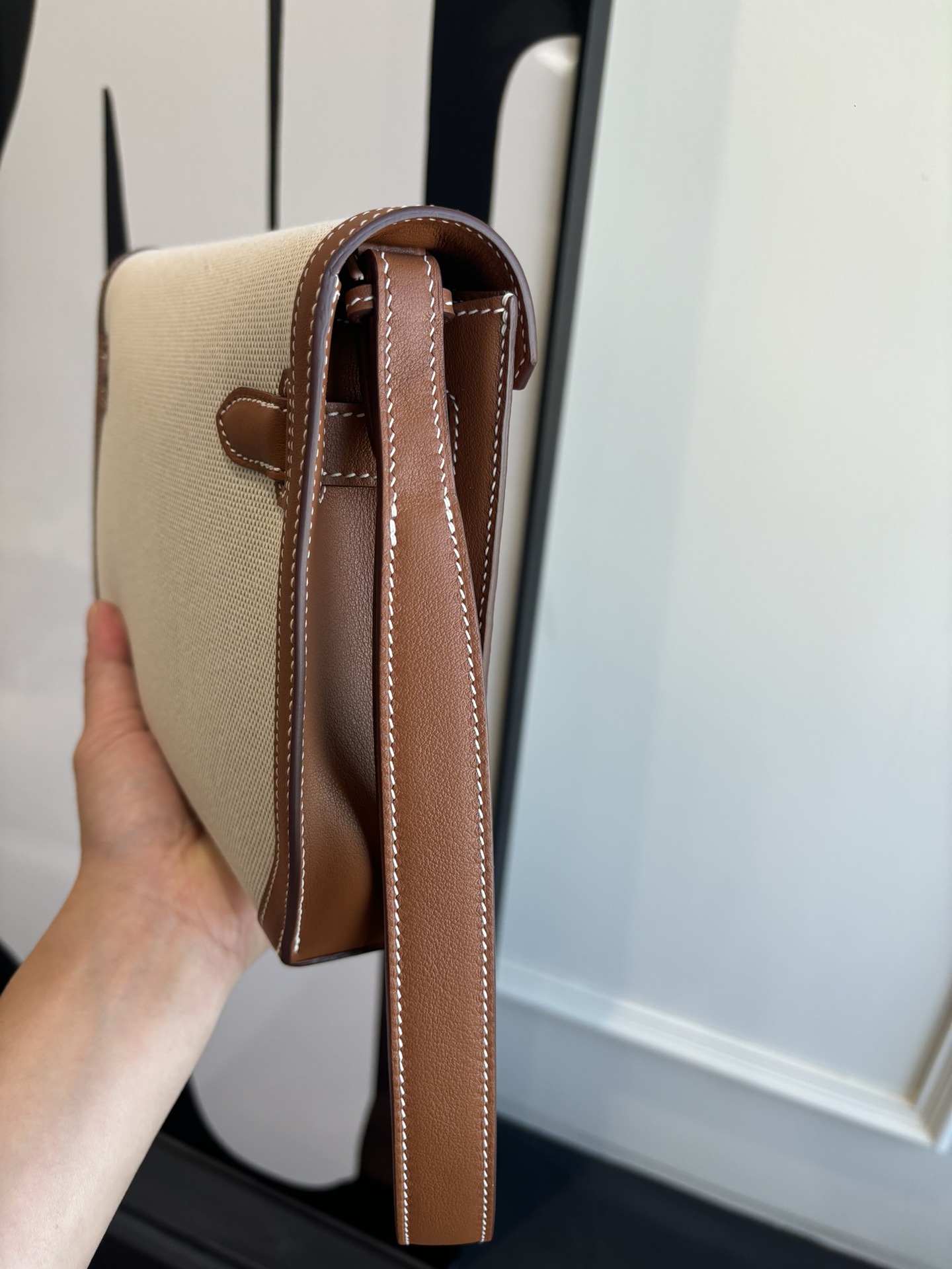 Kelly Depeches 25: Canvas & Swift Leather Handbag with Shoulder Strap 7 i1762399098 1943 6