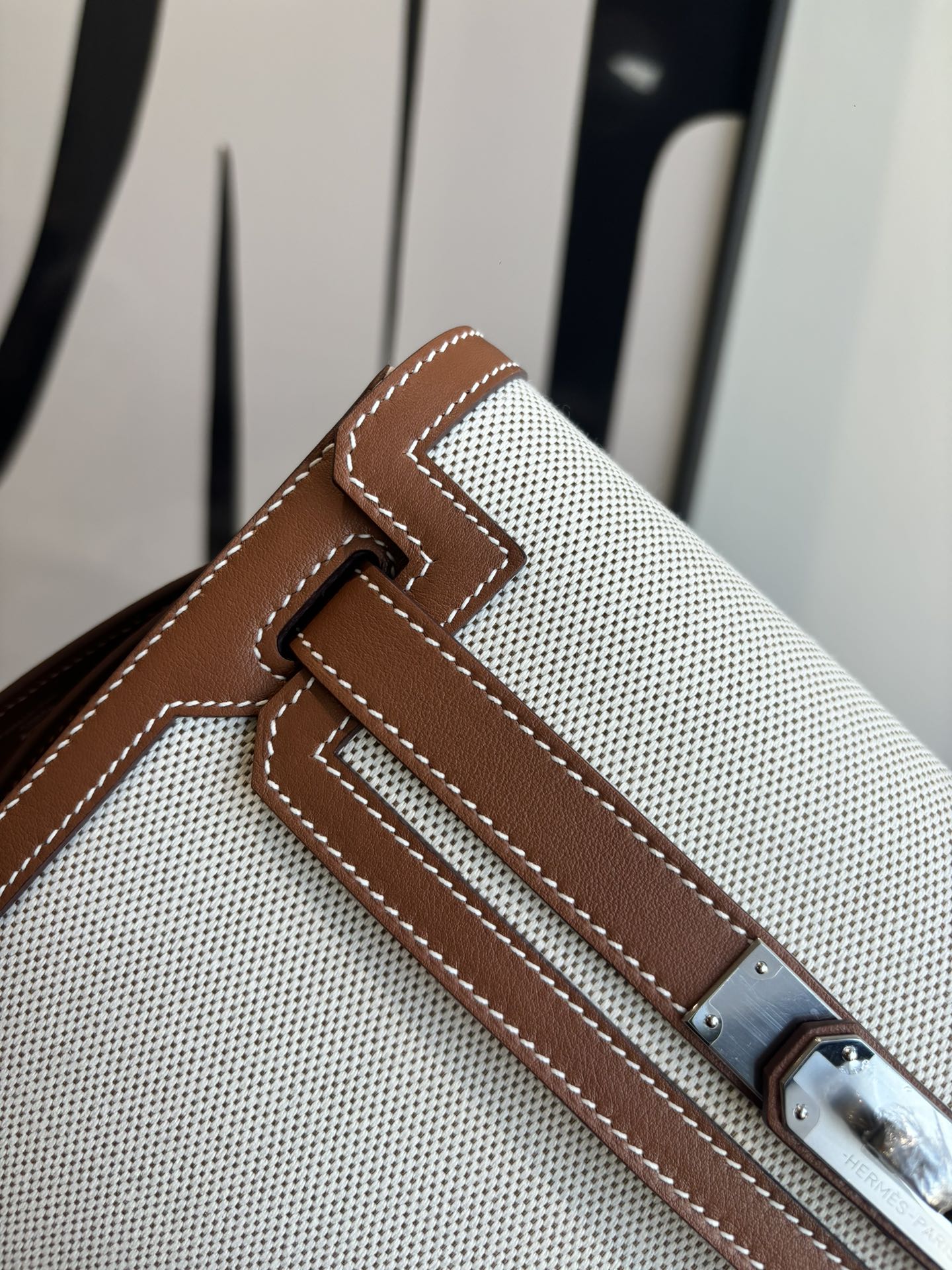 Kelly Depeches 25: Canvas & Swift Leather Handbag with Shoulder Strap 3 i1762399098 6607 4