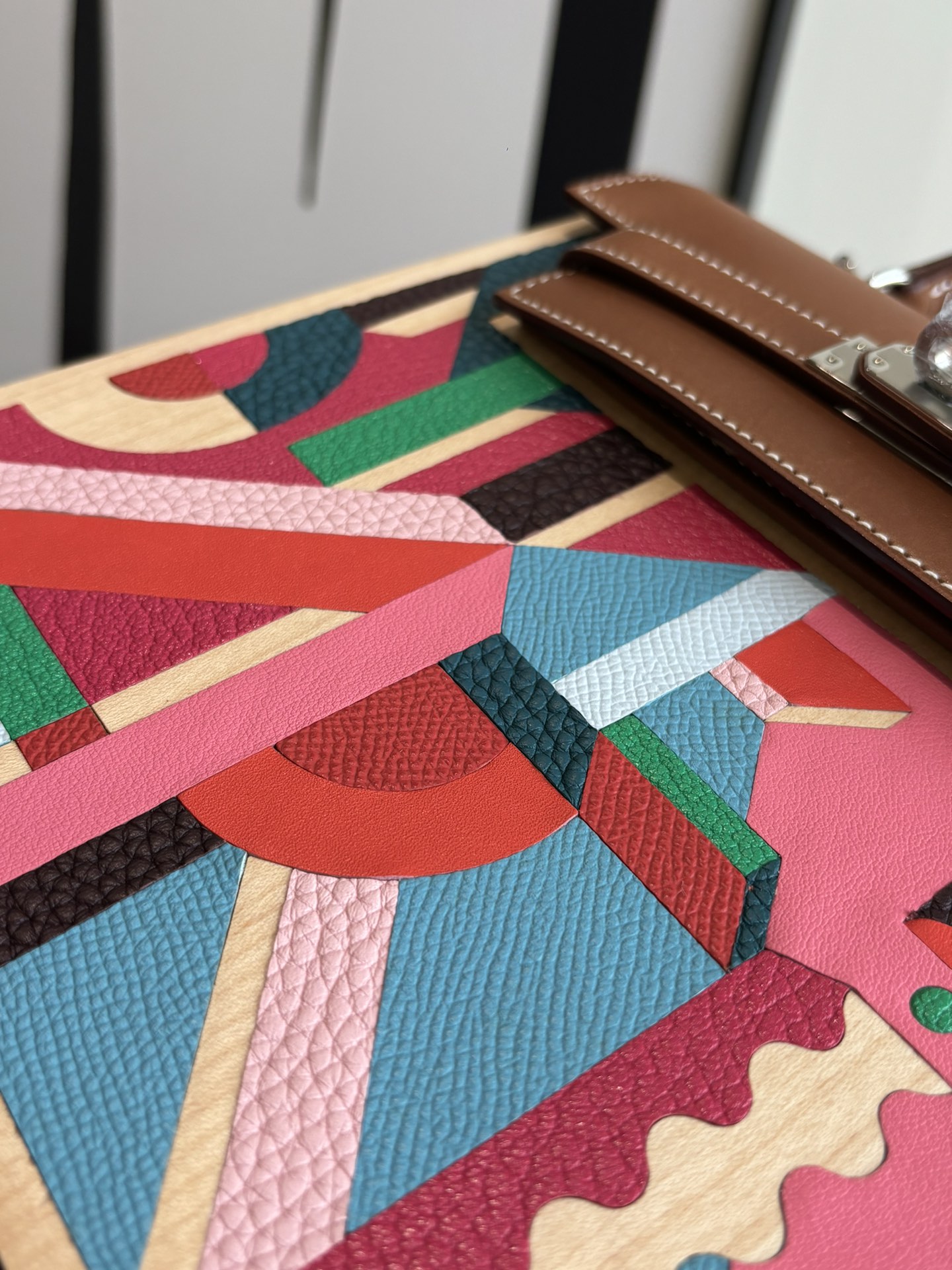 Hermes Kelly Brown wood multicolor top handle everyday