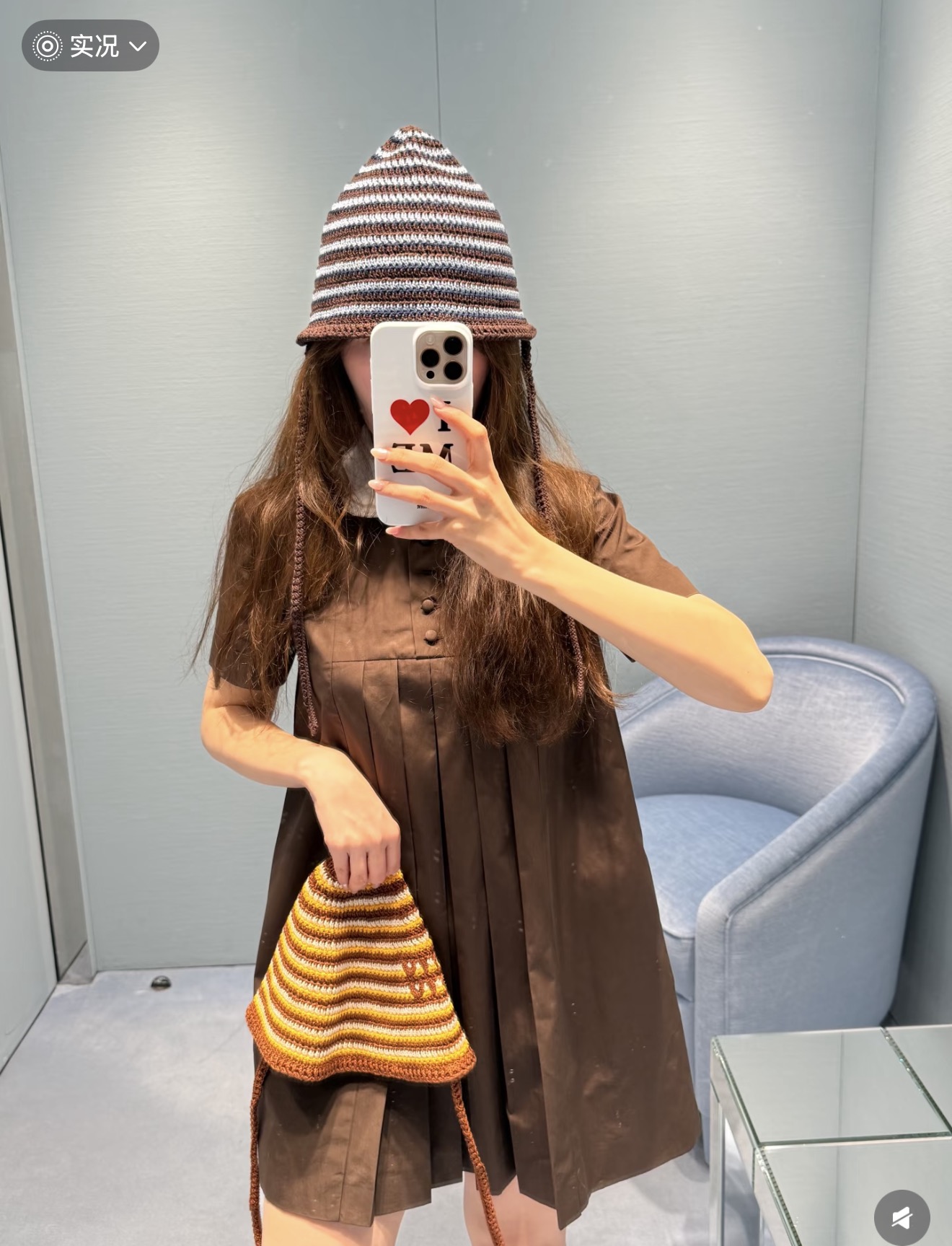 미우미우 피터팬 카라 코튼 반팔 원피스 상세 이미지 9