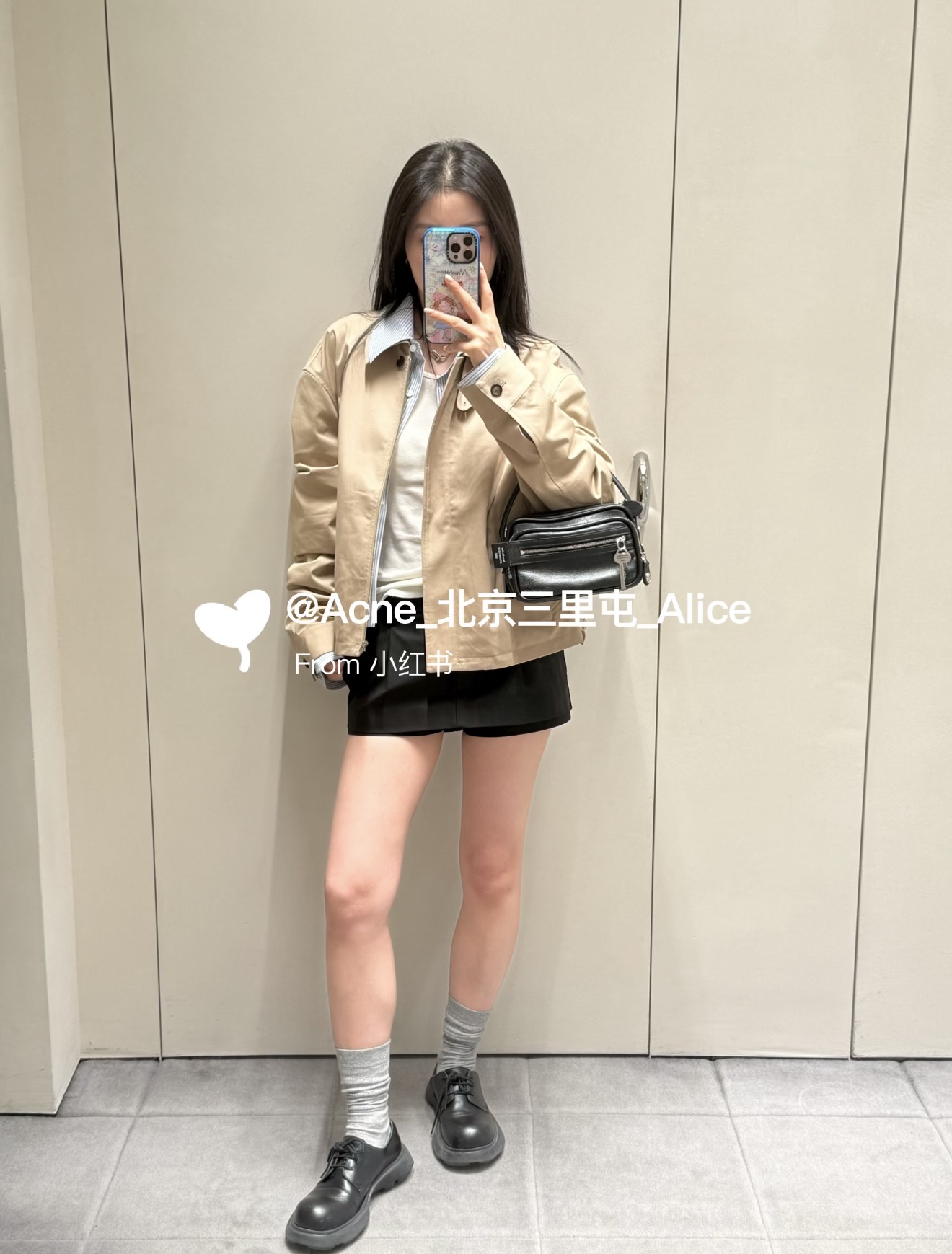 아크네스튜디오 블루 스트라이프 레이어드 여성 자켓 상세 이미지 5