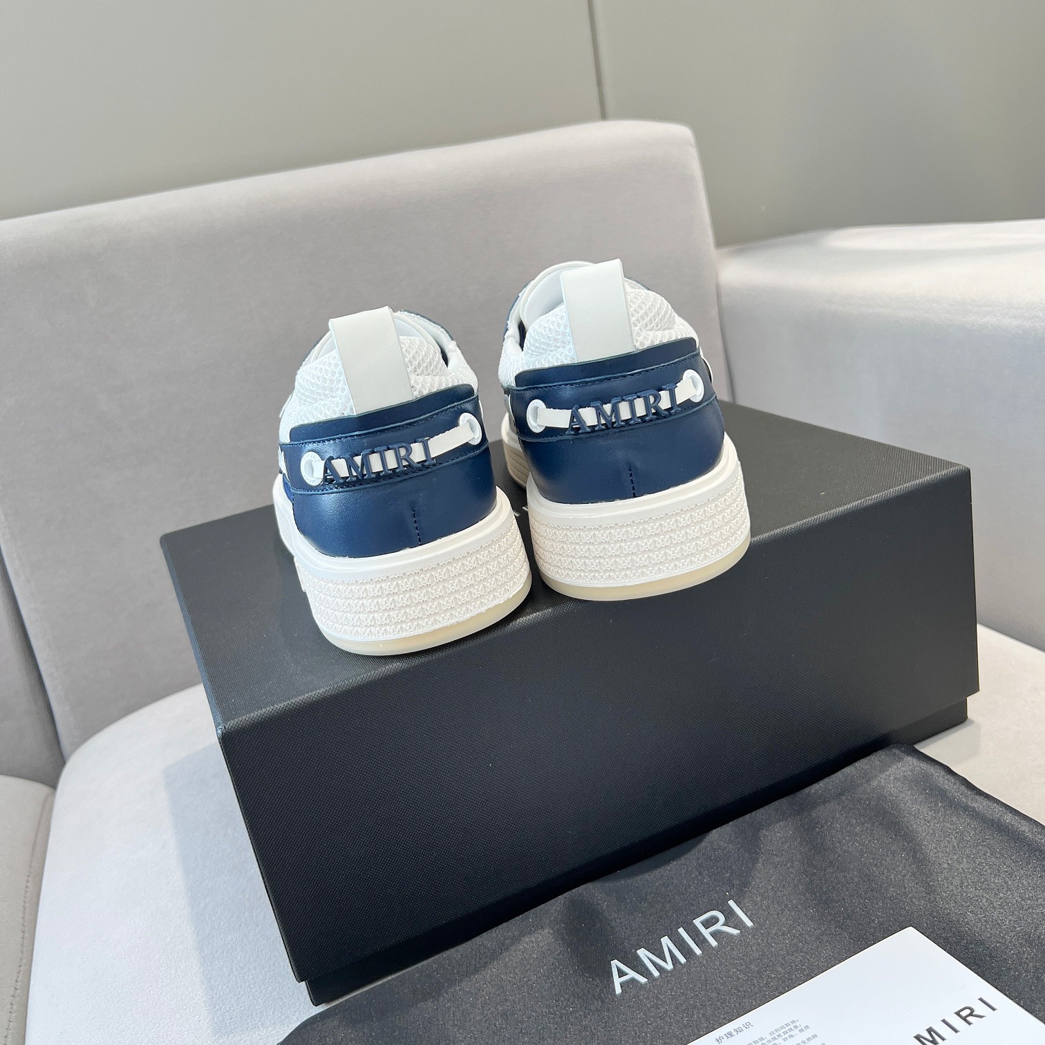 Amiri Blue-Laced Leather Leisure Shoes for Daily Wear, All Occasions. - 图片 6