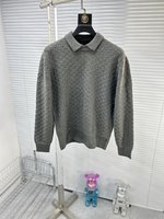 Louis Vuitton Clothing Knit Sweater Polo Sweatshirts Knitting Wool Fall/Winter Collection Fashion