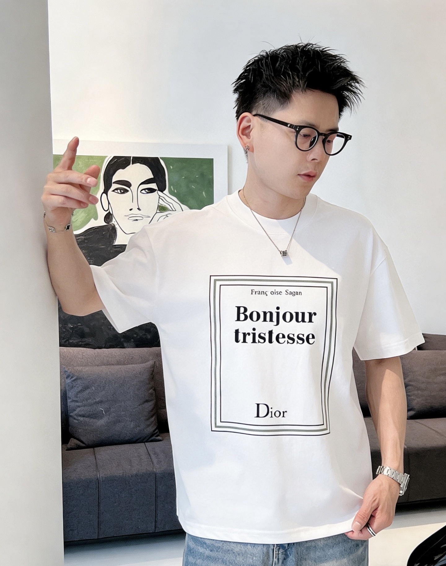 NO:913695,DIo*Dior ss26 early spring and summer short-sleeved T-shirt, ice tide cotton series, soft and skin-friendly, official w1-1 gram weight 260, high version, top pattern logo, handsome and fashionable, simple and versatile. Not only crisp and trendy silhouette, but also comfortable to wear, more delicate yarn, code size M-XXXL,, dior, dior, T-shirt, tees, t-shirt,19860909DIo*迪奥 ss26早春夏款短袖T恤,冰潮棉系列柔软亲肤 官w1-1克重260 高版本 顶级图案logo,帅气时尚,简约百搭款.不仅挺括,保持潮流的廓形,又穿着舒适,纱织更细腻 码数M-XXXL,,dior,dior,T-shirt,tees，t-shirt,,Men's clothing