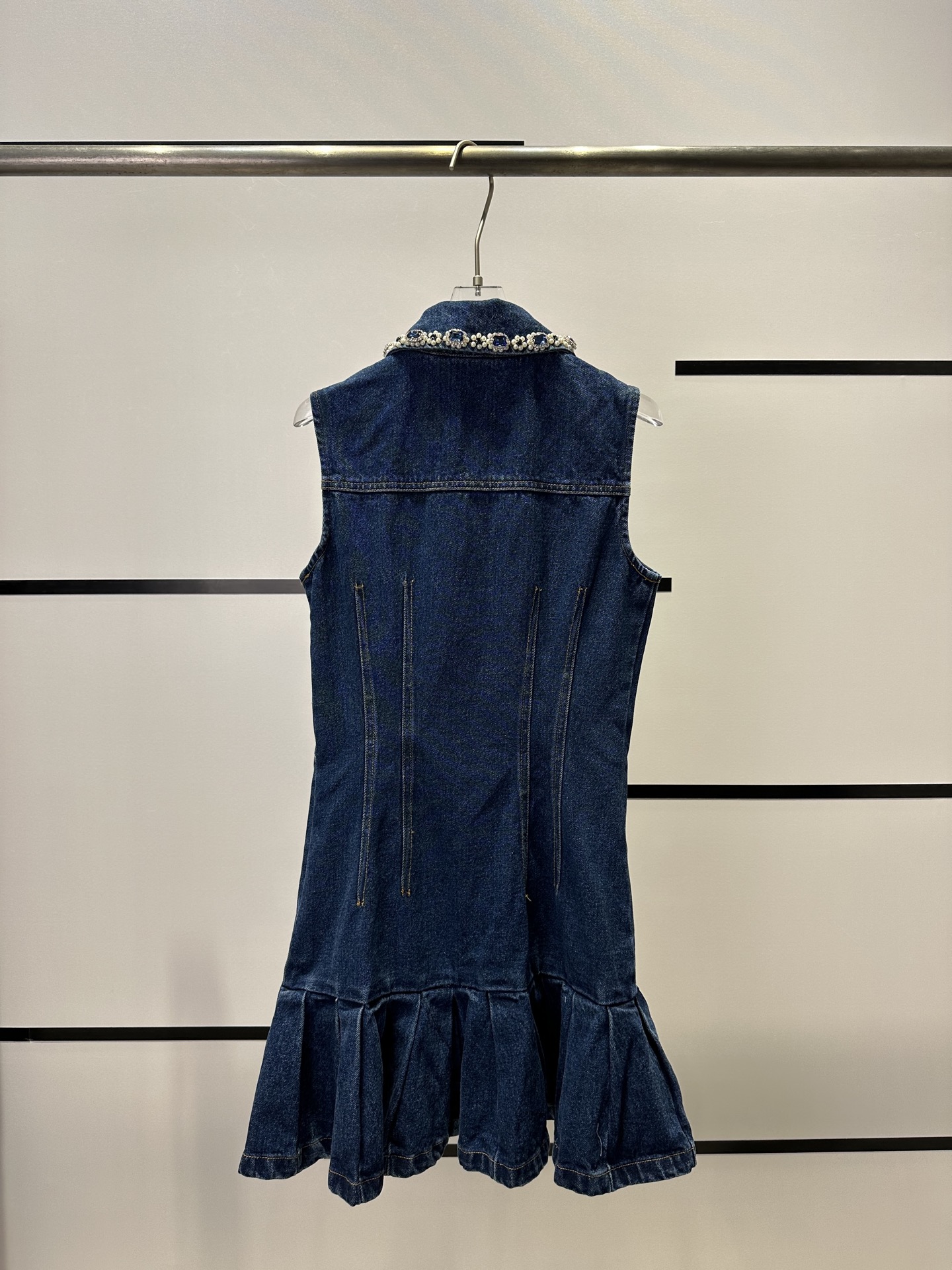 High-End Women’s Clothes: MAJE-Style Hand-Drive Cowboy Dress for Daily Leisure - 图片 2
