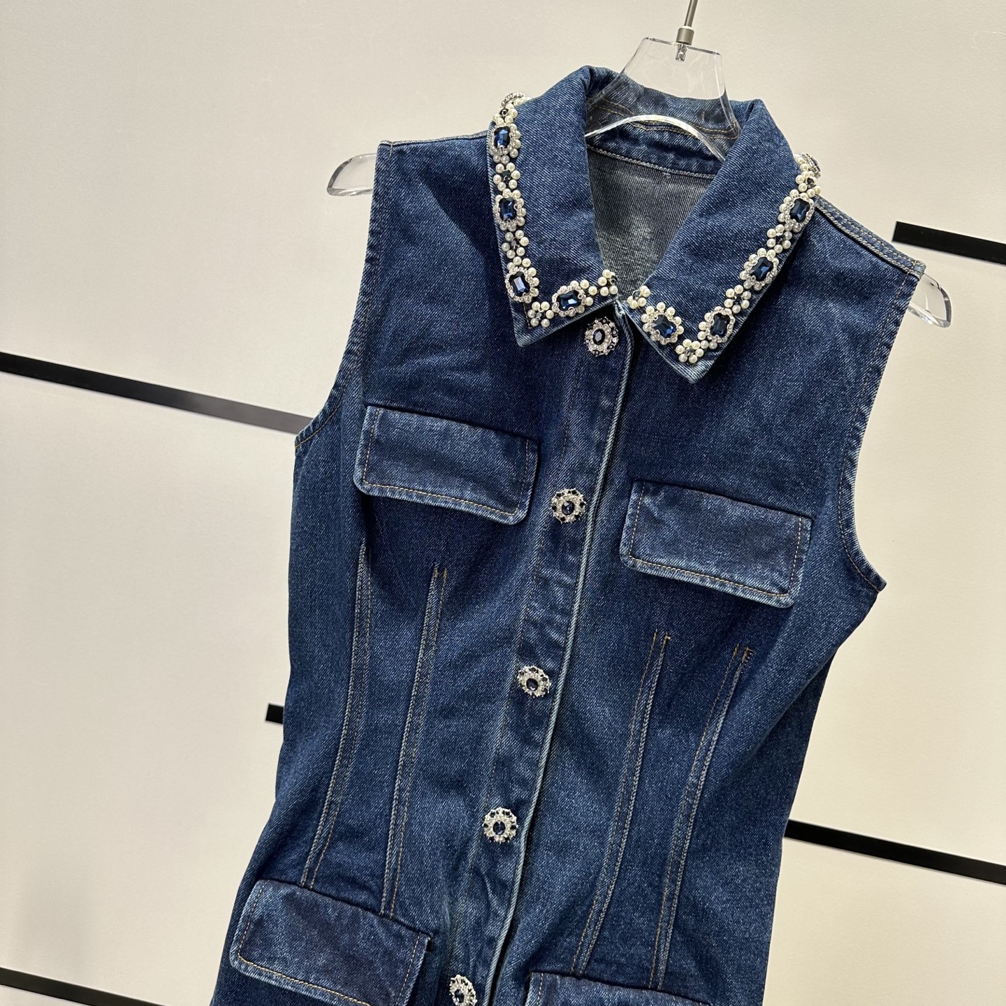 High-End Women’s Clothes: MAJE-Style Hand-Drive Cowboy Dress for Daily Leisure - 图片 4