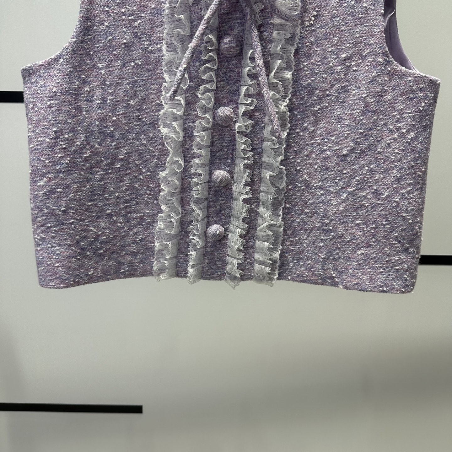 Elegant Purple Tweed Set: Sleeveless Top with Lace Trim & Pleated Mini Skirt 7 i1756272176767 3257 0 5