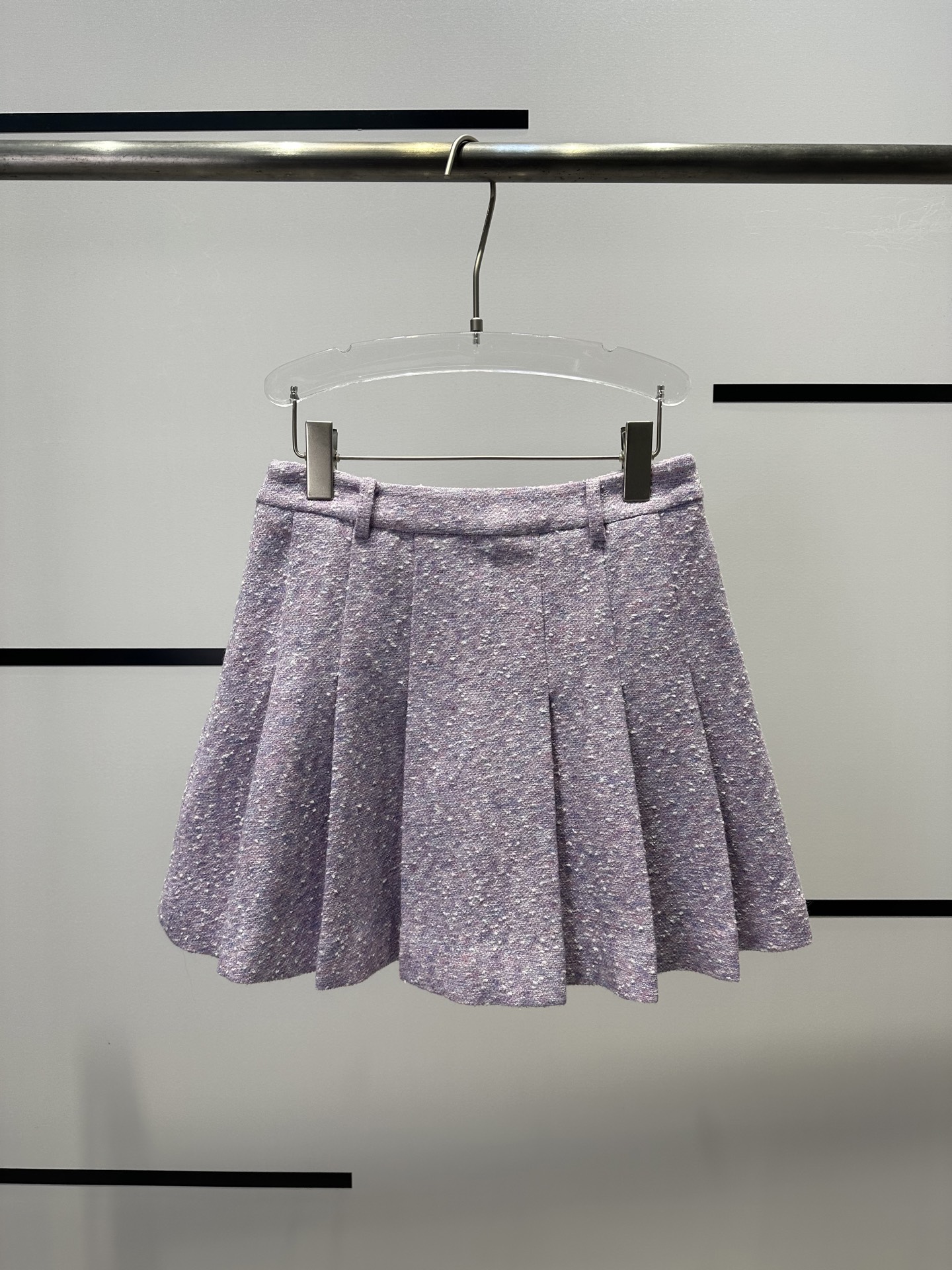 Elegant Purple Tweed Set: Sleeveless Top with Lace Trim & Pleated Mini Skirt 9 i1756272184529 1198 0 7