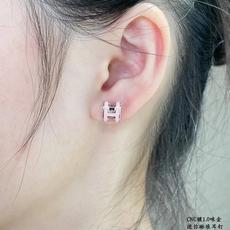 HE077银色HE078金色HE079玫瑰金【He@mes最新款🆕🆕三色粉色H珐琅耳钉】一致官网黄铜材质 HE077银色HE078金色HE079玫瑰金【He@mes最新款🆕🆕三色粉色H珐琅耳钉】一致官网黄铜材质