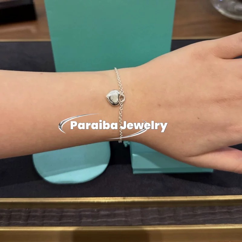 Tiffany & Co. Tiffany*帝芙尼光面爱心银色手链一致ZP黄铜材质