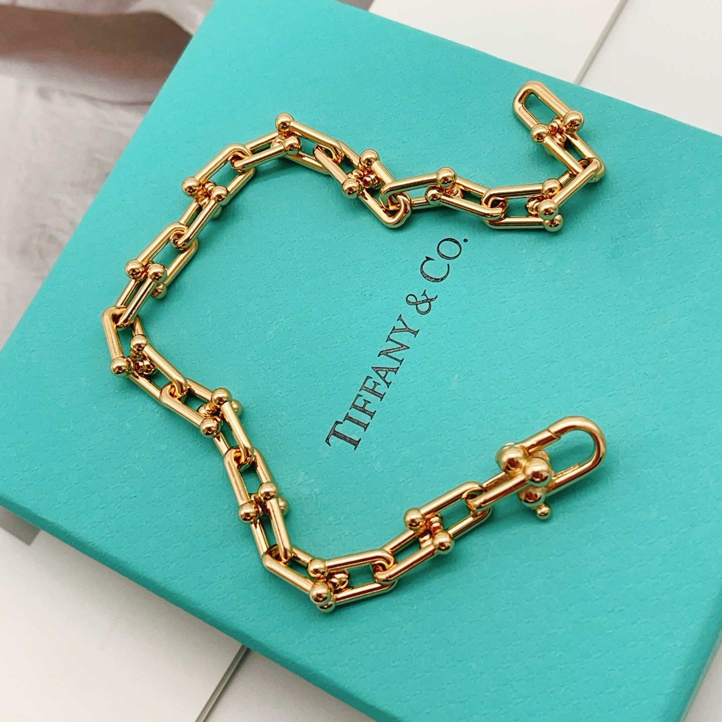 Tiffany & Co. Tiffany*帝芙尼U形玫瑰金手链一致ZP黄铜材质