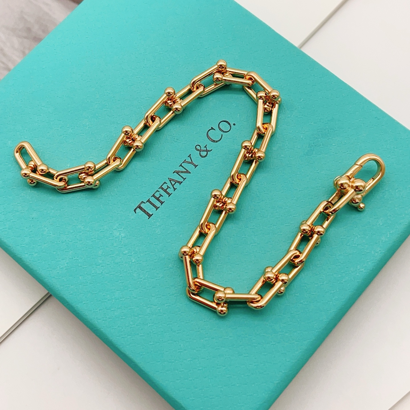 Tiffany & Co. Tiffany*帝芙尼U形玫瑰金手链一致ZP黄铜材质
