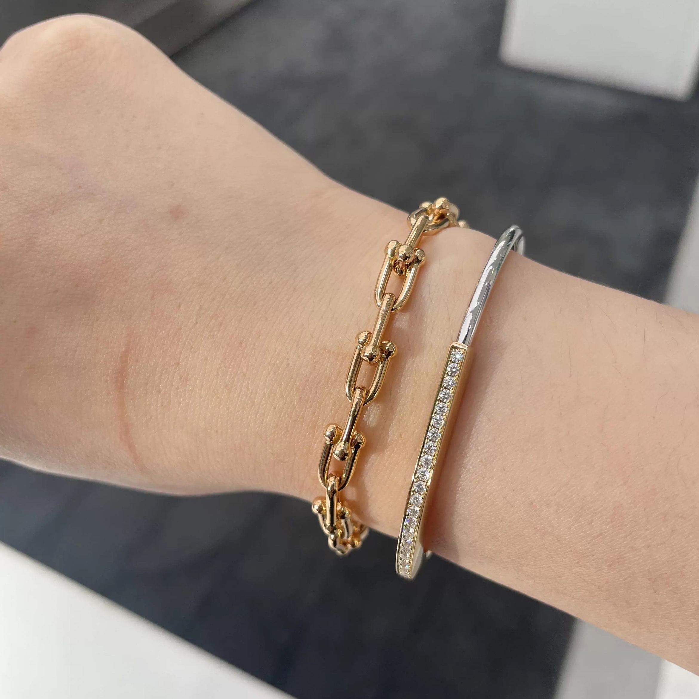 Tiffany & Co. Tiffany*帝芙尼U形玫瑰金手链一致ZP黄铜材质