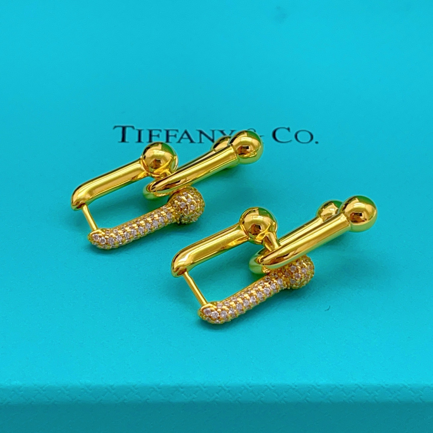 Tiffany & Co. Tiffany*帝芙尼最新款 U型金色耳钉一致ZP黄铜材质