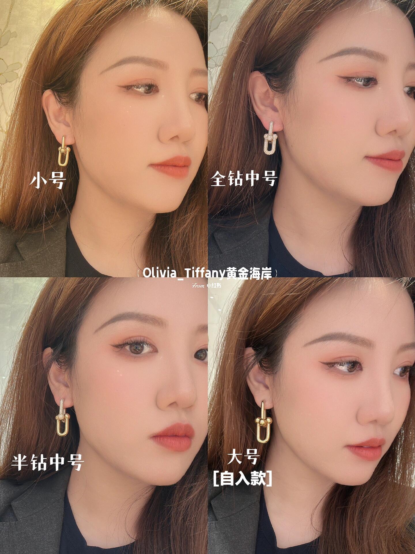 Tiffany & Co. Tiffany*帝芙尼最新款 U型银色耳钉一致ZP黄铜材质