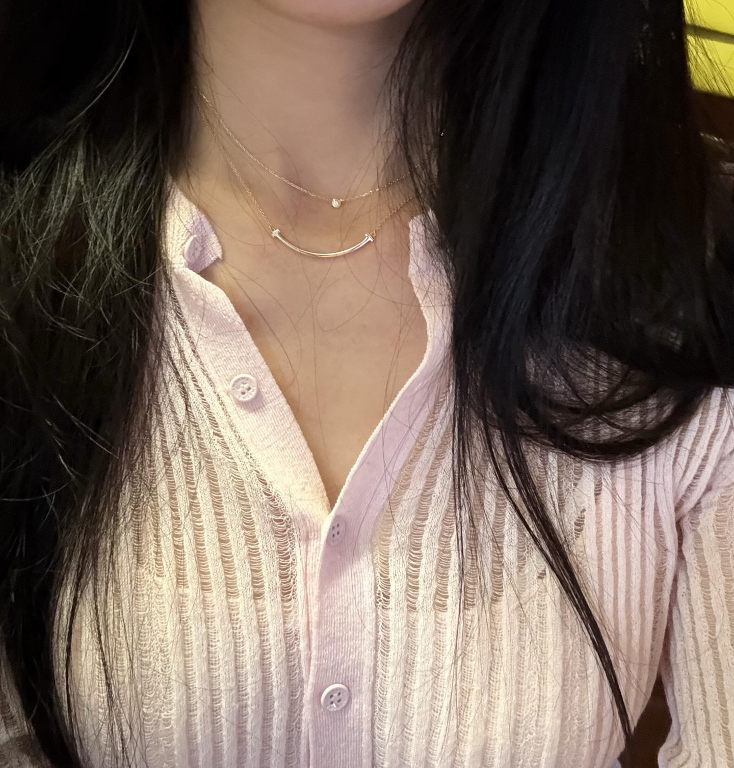 Tiffany & Co. Tiffany*帝芙尼笑脸镶钻银色项链一致ZP黄铜材质