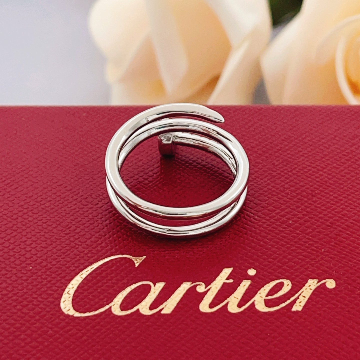 大小尺寸:6号、7号、8号【Cartie*最新款🆕🆕银色钉子戒指】一致官网黄铜材质，非常的上镜‼️设计很