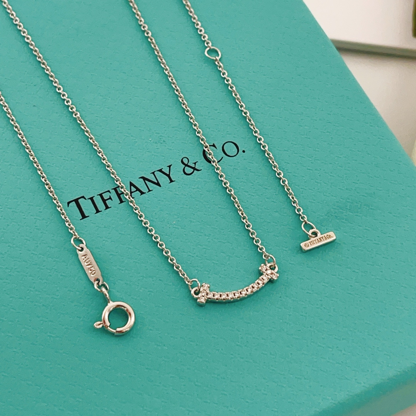 【Tiffany*帝芙尼最新款🆕🆕笑脸银色小号项链】一致官网黄铜材质，非常的上镜‼️设计很特别值得入手。