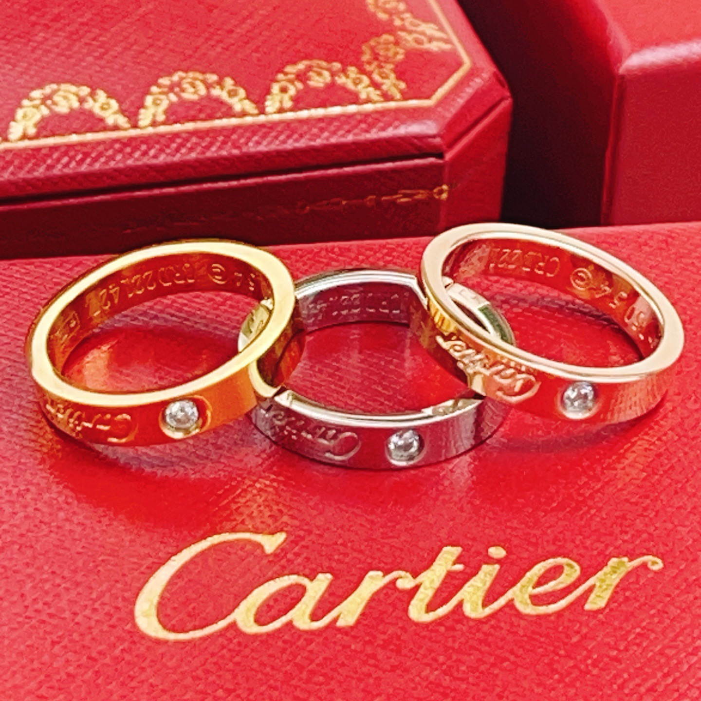 KJ013银色KJ014金色KJ015玫瑰金大小尺寸:6号、7号、8号【Cartie*最新款🆕🆕银色单钻