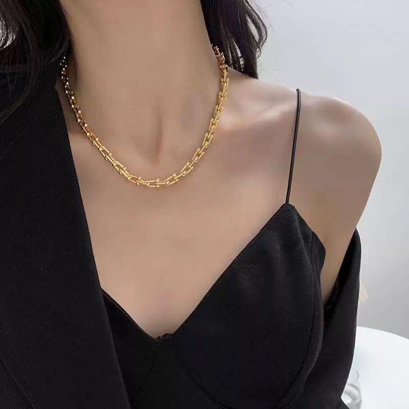 Tiffany & Co. Tiffany*帝芙尼最新款 U形金色项链一致ZP黄铜材质