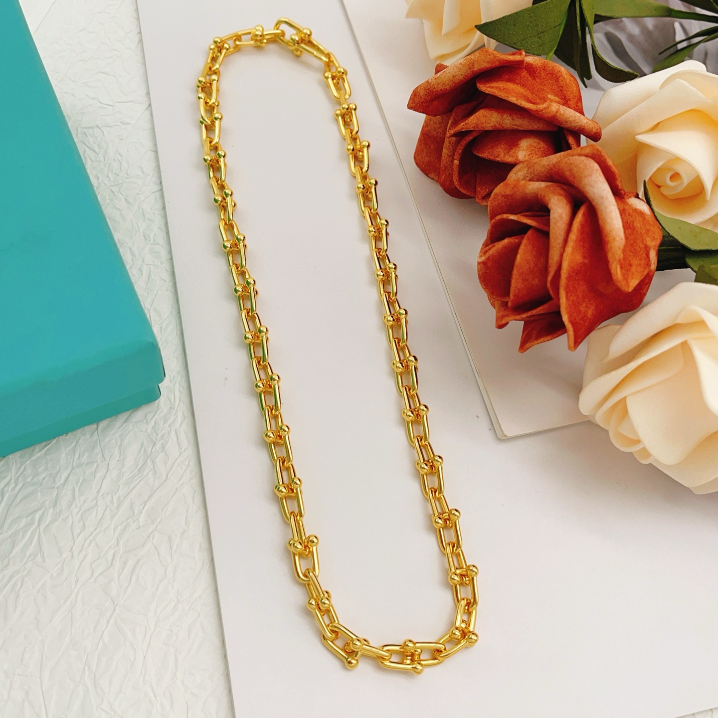 Tiffany & Co. Tiffany*帝芙尼最新款 U形金色项链一致ZP黄铜材质