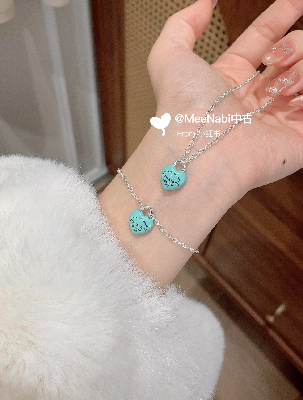 Tiffany & Co. Tiffany*帝芙尼最新款 银色蓝胖爱心手链一致ZP黄铜材质