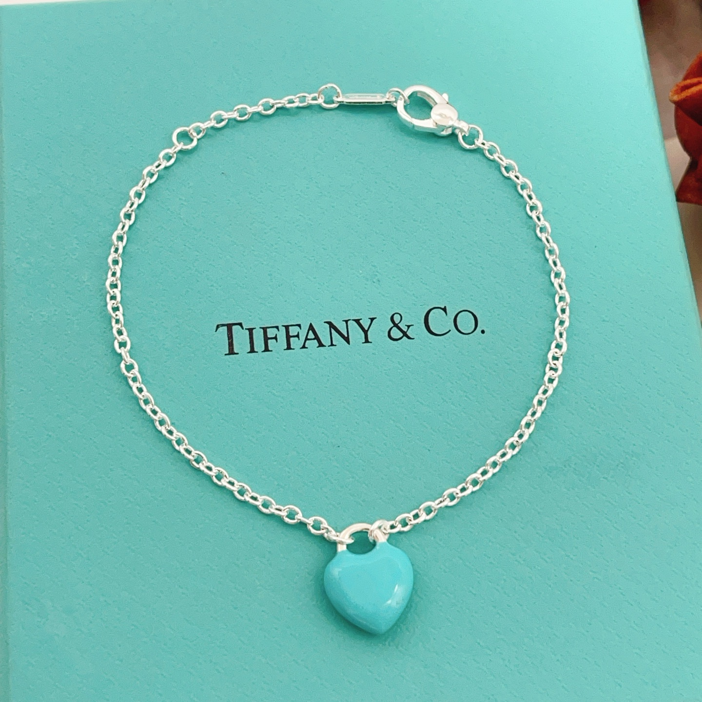 Tiffany & Co. Tiffany*帝芙尼最新款 银色蓝胖爱心手链一致ZP黄铜材质