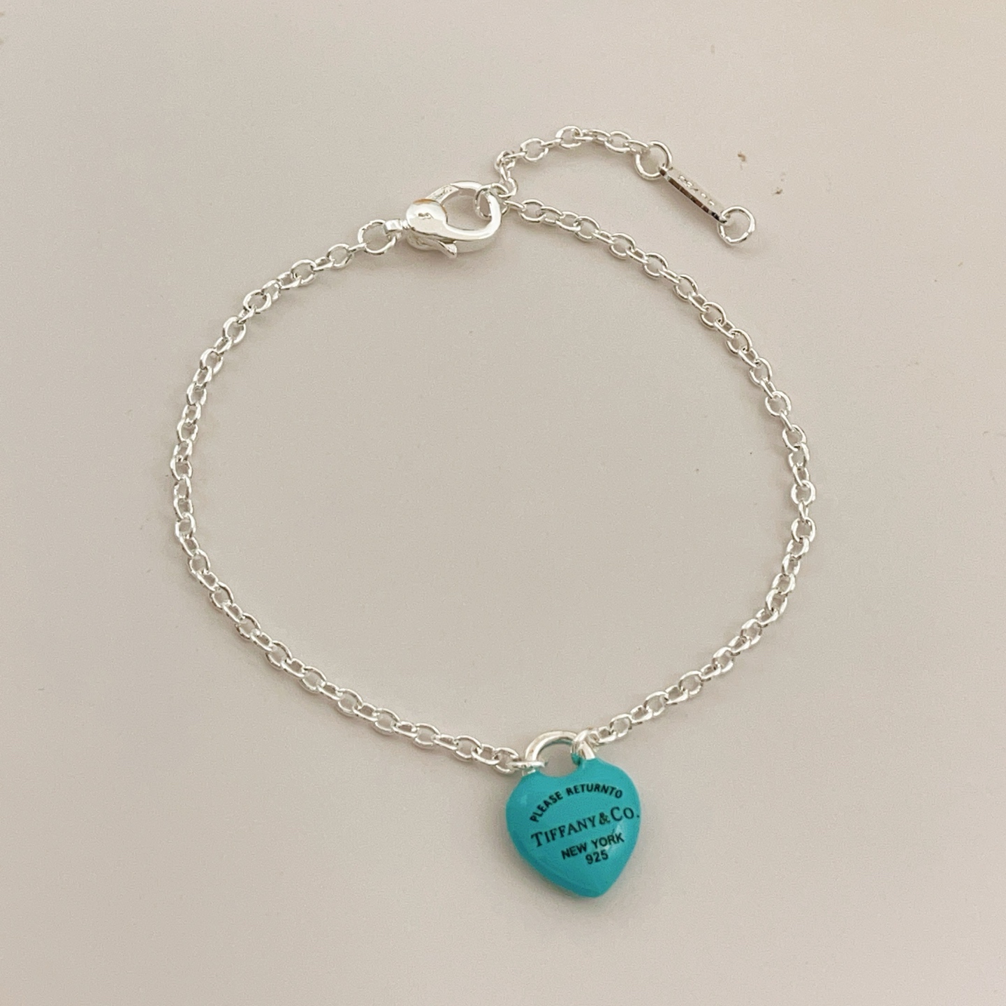 Tiffany & Co. Tiffany*帝芙尼最新款 银色蓝胖爱心手链一致ZP黄铜材质