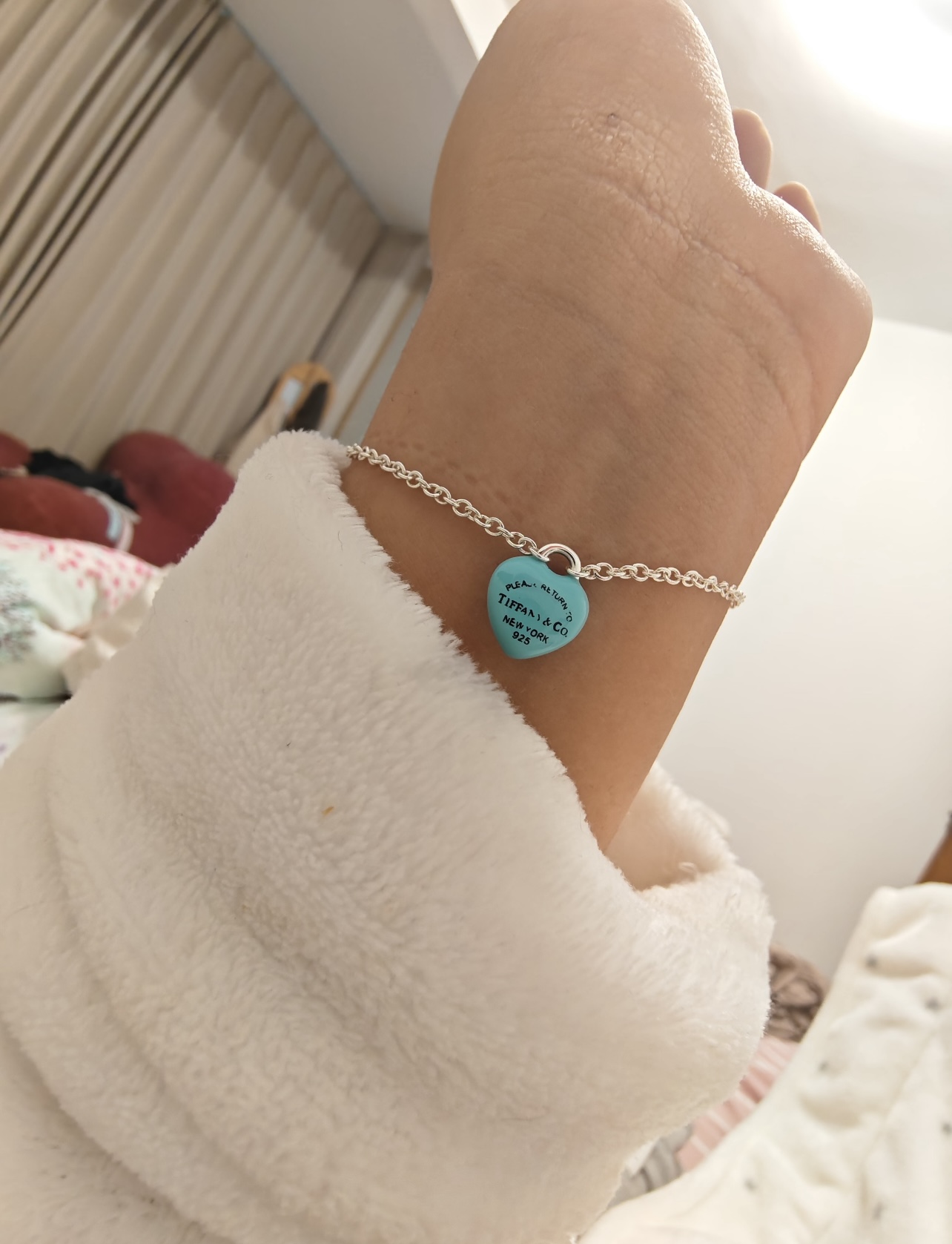 Tiffany & Co. Tiffany*帝芙尼最新款 银色蓝胖爱心手链一致ZP黄铜材质