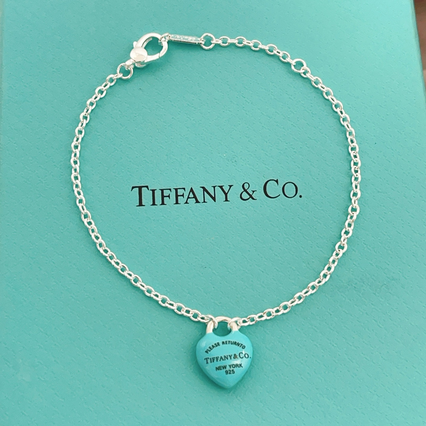 Tiffany & Co. Tiffany*帝芙尼最新款 银色蓝胖爱心手链一致ZP黄铜材质