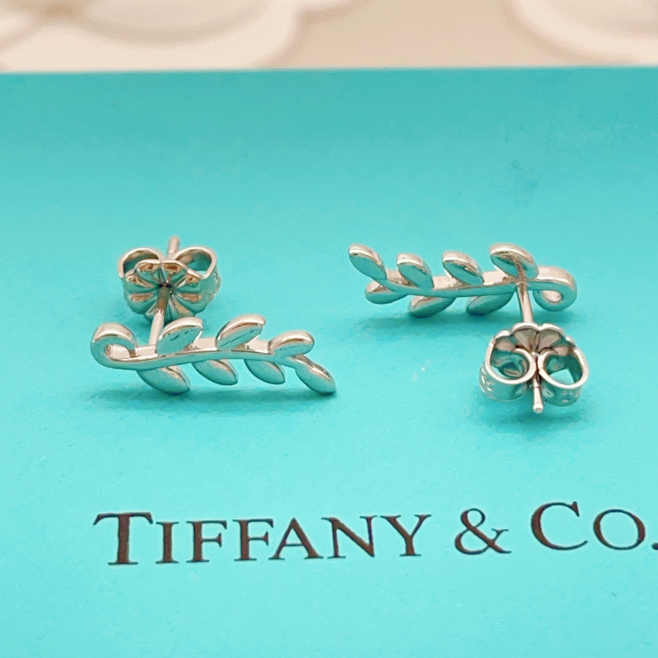【Tiffany*帝芙尼最新款🆕🆕银色叶片耳钉】一致官网黄铜材质，非常的上镜‼️设计很特别值得入手。高级