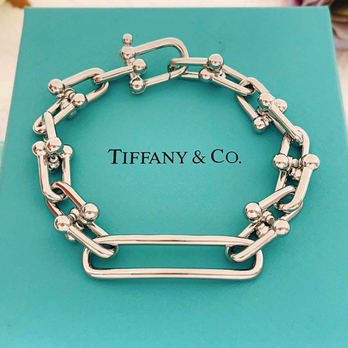 【Tiffany*帝芙尼最新款🆕🆕 银色U型马蹄扣手链】一致官网黄铜材质，非常的上镜‼️设计很特别值得入