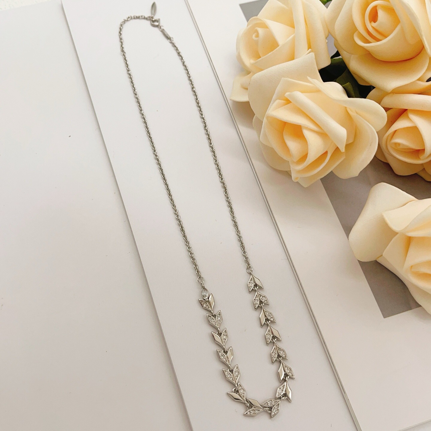 【Tiffany*帝芙尼最新款🆕🆕银色叶片项链】一致官网黄铜材质，非常的上镜‼️设计很特别值得入手。高级