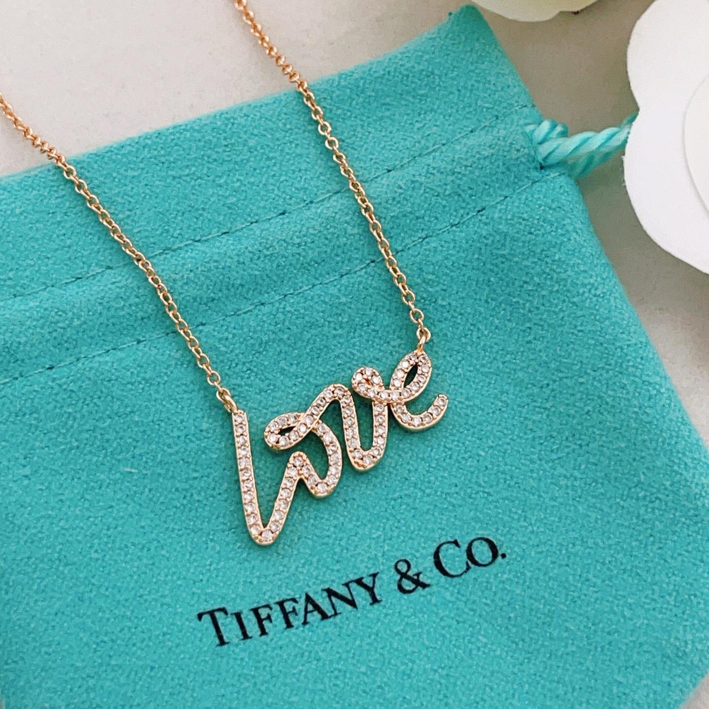 【Tiffany*帝芙尼最新款🆕🆕玫瑰金字母项链】一致官网黄铜材质，非常的上镜‼️设计很特别值得入手。高