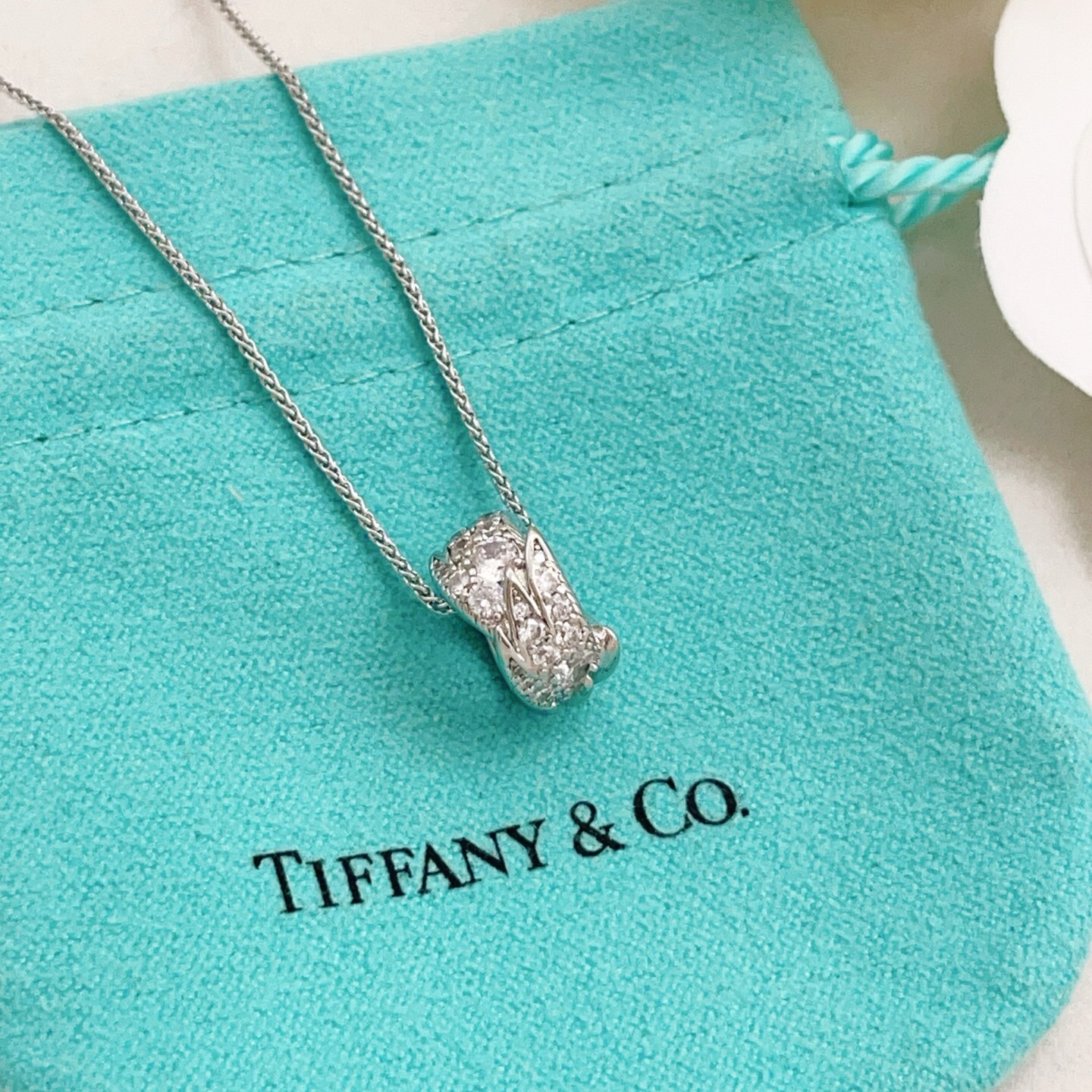 【Tiffany*帝芙尼最新款🆕🆕银色镶钻翅膀项链】一致官网黄铜材质，非常的上镜‼️设计很特别值得入手。