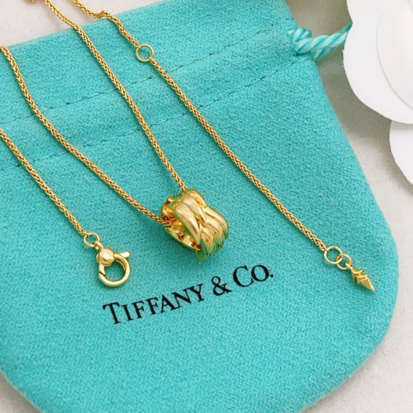 【Tiffany*帝芙尼最新款🆕🆕金色镶钻翅膀项链】一致官网黄铜材质，非常的上镜‼️设计很特别值得入手。