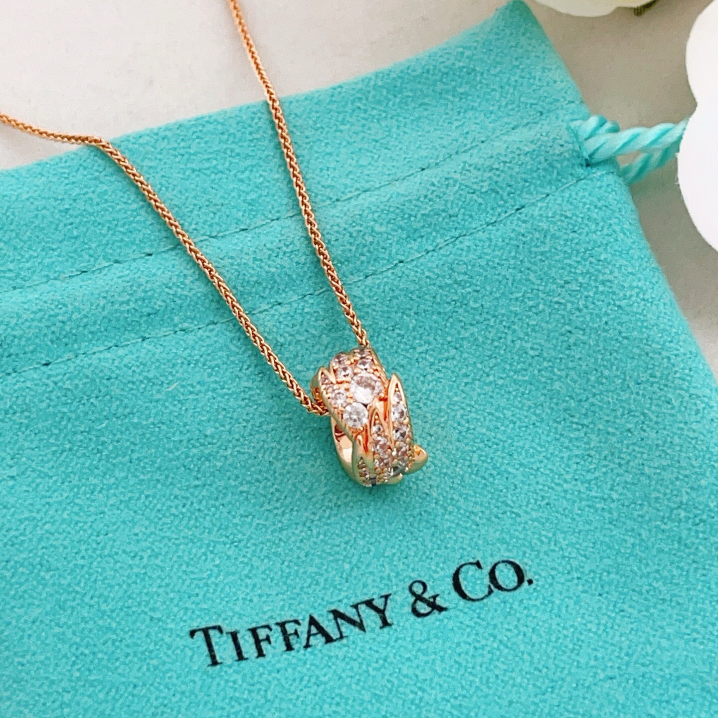 【Tiffany*帝芙尼最新款🆕🆕玫瑰金镶钻翅膀项链】一致官网黄铜材质，非常的上镜‼️设计很特别值得入手