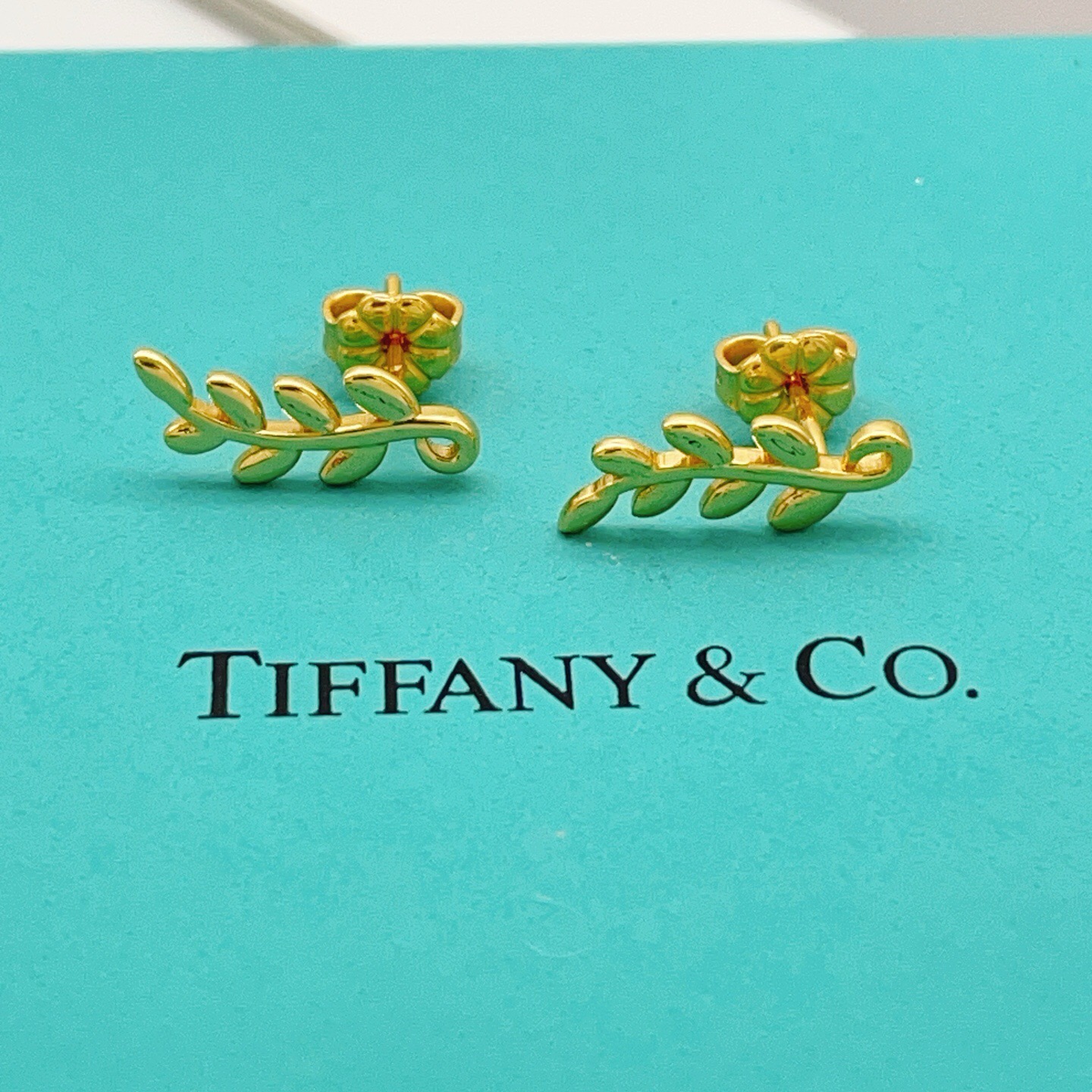 【Tiffany*帝芙尼最新款🆕🆕金色叶片耳钉】一致官网黄铜材质，非常的上镜‼️设计很特别值得入手。高级