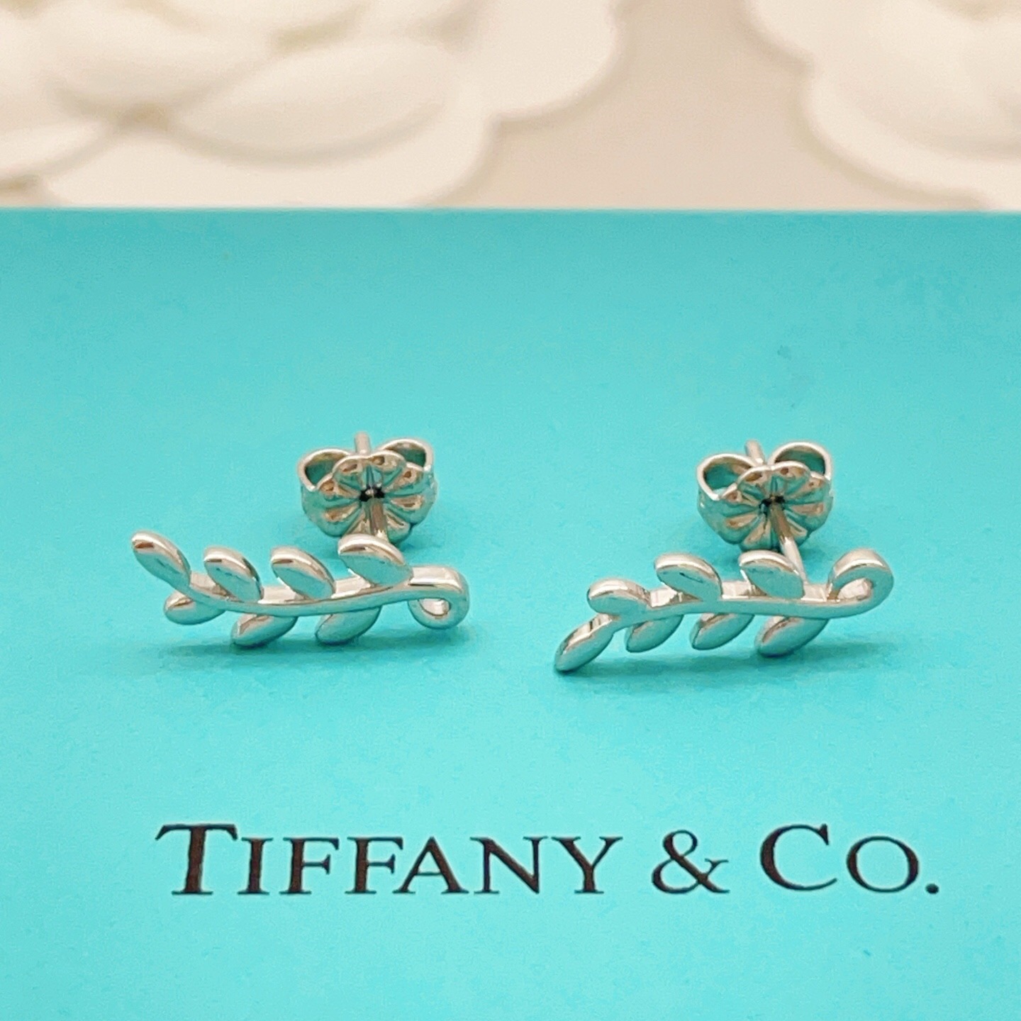 【Tiffany*帝芙尼最新款🆕🆕银色叶片耳钉】一致官网黄铜材质，非常的上镜‼️设计很特别值得入手。高级